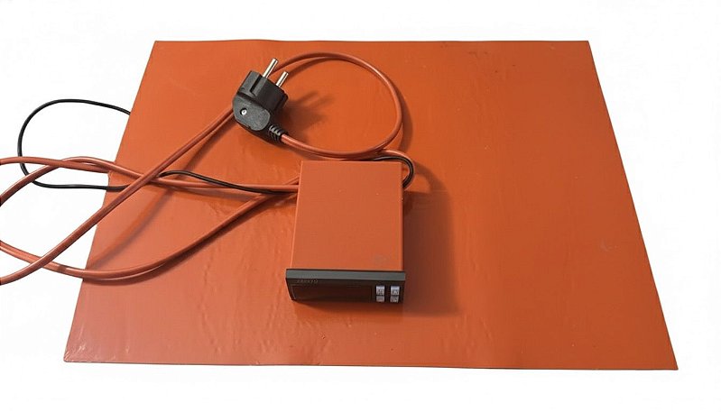 Tapete térmico de silicone com controlador de temperatura